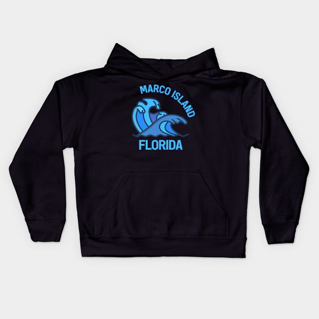 Marco Island Florida Pocket Wave Kids Hoodie by klei-nhanss